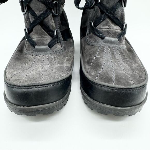 Sorel Tivoli II Waterproof Cold Weather Lace Up Fur Booties Grey/Black Size 7.5 - Picture 7 of 11